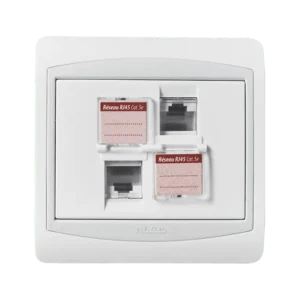 Double prise RJ45 CAT.5e + obturateurs