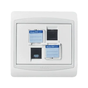 Double prise RJ45 CAT.6 + obturateurs