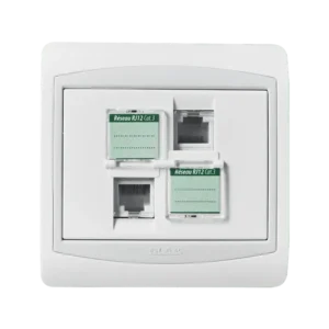 Double prise RJ12 CAT.3 + obturateurs
