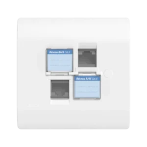 Double prise RJ45 CAT.6 + obturateurs