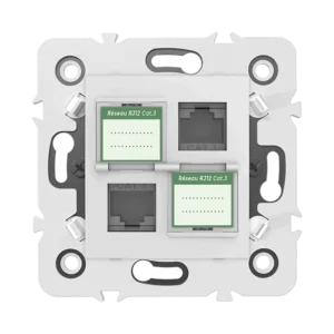 Double prise RJ12 CAT.3 + obturateurs