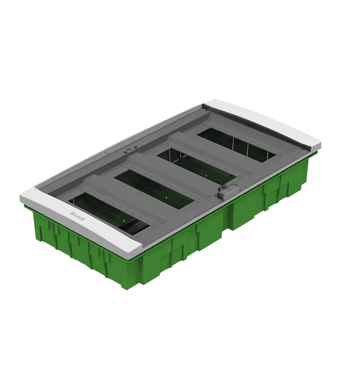 Coffret encastré 52 modules + disjoncteur d’abonné 2 ou 4 fils porte fumée